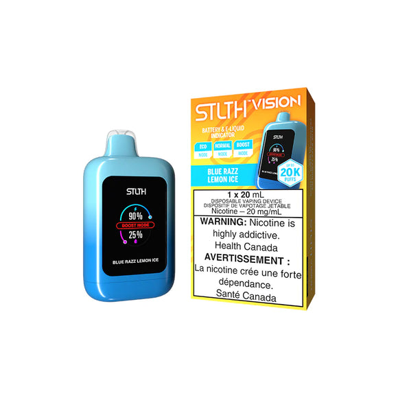 Blue Razz Lemon Ice by Stlth Vision 20000 Puff 20ml Rechargeable- Disposable Vape [ON]