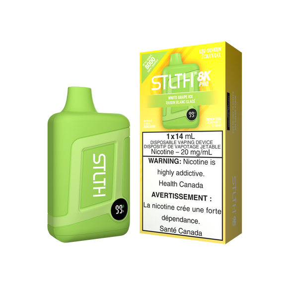 White Grape Ice by Stlth 8K Pro 8000 Puff 14ml Rechargeable- Disposable Vape