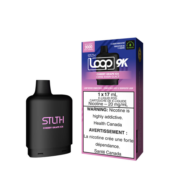 Cherry Grape Ice by Stlth Loop 9K - Closed Pod System (Level X device compatible with adapter)