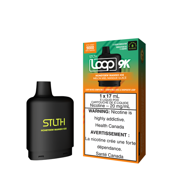 Honeydew Mango Ice by Stlth Loop 9K - Closed Pod System (Level X device compatible with adapter)