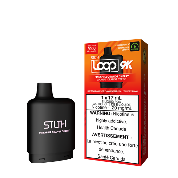Pineapple Orange Cherry by Stlth Loop 9K - Closed Pod System (Level X device compatible with adapter)