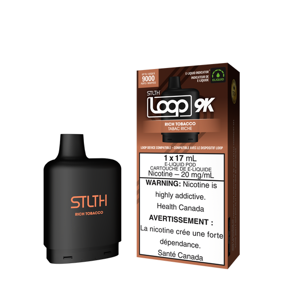 Tobacco by Stlth Loop 9K - Closed Pod System (Level X device compatible with adapter)