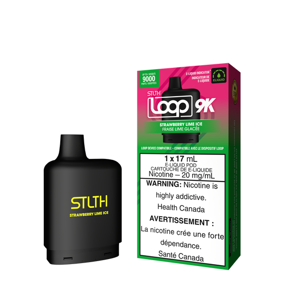 Strawberry Lime Ice by Stlth Loop 9K - Closed Pod System (Level X device compatible with adapter)