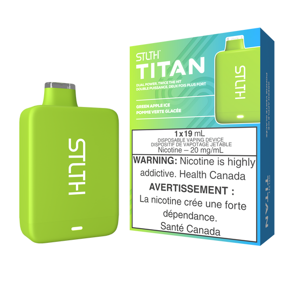 Green Apple Ice by Stlth Titan 10000 Puff 19ml Rechargeable- Disposable Vape
