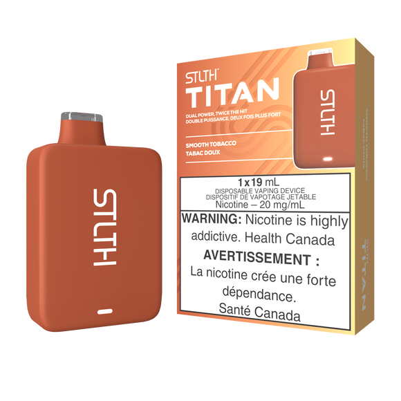 Smooth Tobacco by Stlth Titan 10000 Puff 19ml Rechargeable- Disposable Vape