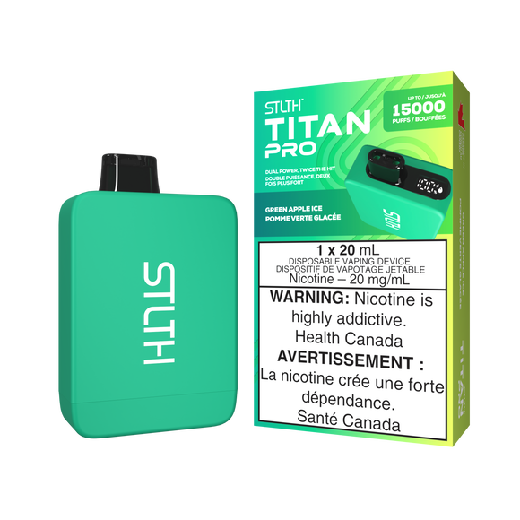 Green Apple Ice by Stlth Titan Pro 15000 Puff 20ml - Disposable Vape