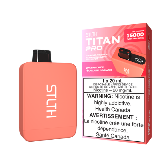 Juicy Peach Ice by Stlth Titan Pro 15000 Puff 20ml - Disposable Vape