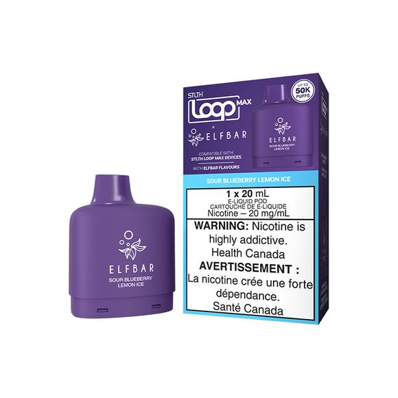 Sour Blueberry Lemon Ice by STLTH Loop Max X Elfbar 50K - Closed Pod System [ON]