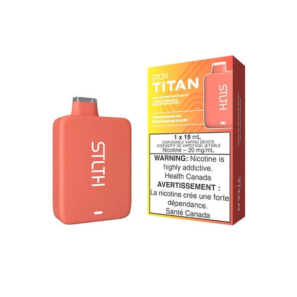 Peach Banana Ice by Stlth Titan 10000 Puff 19ml Rechargeable- Disposable Vape