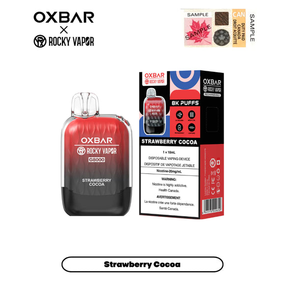 Strawberry Cocoa by OXBAR x Rocky Vapor G8000 (8000 Puff) 18mL - Disposable Vape