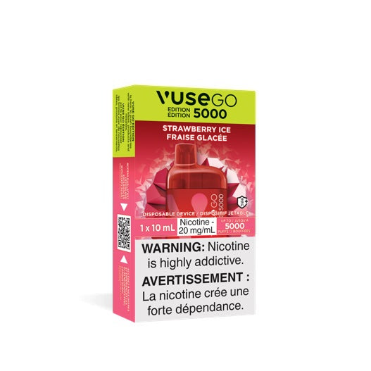 Strawberry Ice de Vuse Go Edition 5000 (10 ml, 5000 bouffées) - Vape jetable