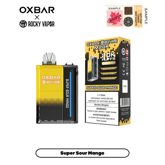 Super Sour Mango by OXBAR x Rocky Vapor M20K (20000 Puff) 20mL - Disposable Vape (Copy)