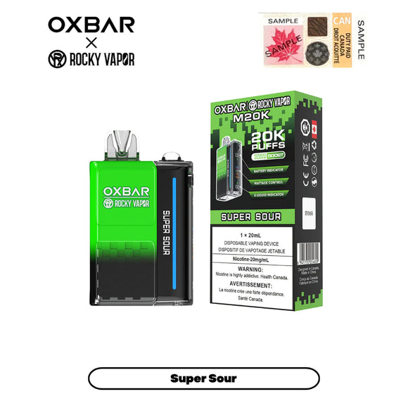 Super Sour by OXBAR x Rocky Vapor M20K (20000 Puff) 20mL - Disposable Vape 