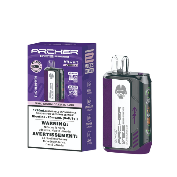 Grape Blossom by Vapmod Archer (25000 Puff) 20mL - Disposable Vape [ON]