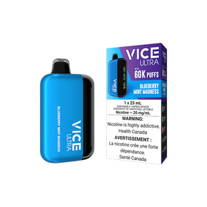 Blueberry Mint Madness by Vice Ultra 60K Puff 25mL - Disposable Vape [ON]