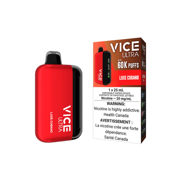 Luxe Cubano by Vice Ultra 60K Puff 25mL - Disposable Vape [ON]