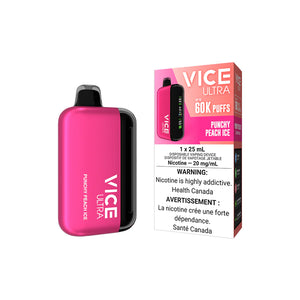 Punchy Peach Ice by Vice Ultra 60K Puff 25mL - Disposable Vape [ON]