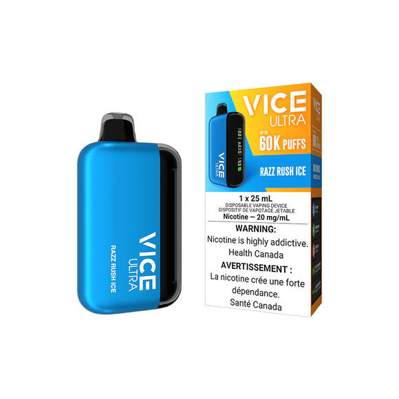 Razz Rush Ice by Vice Ultra 60K Puff 25mL - Disposable Vape [ON]