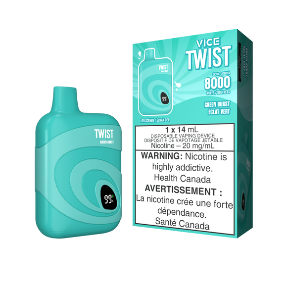 Green Burst by Vice Twist 8000 Puff 14mL - Disposable Vape