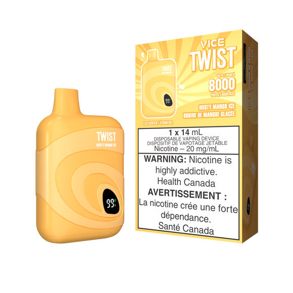 Misty Mango Ice by Vice Twist 8000 Puff 14mL - Disposable Vape