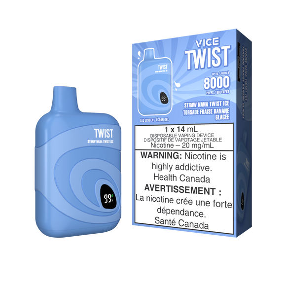 Straw Nana Twist Ice by Vice Twist 8000 Puff 14mL - Disposable Vape