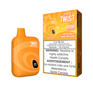Twisted Peach Ice by Vice Twist 8000 Puff 14mL - Disposable Vape