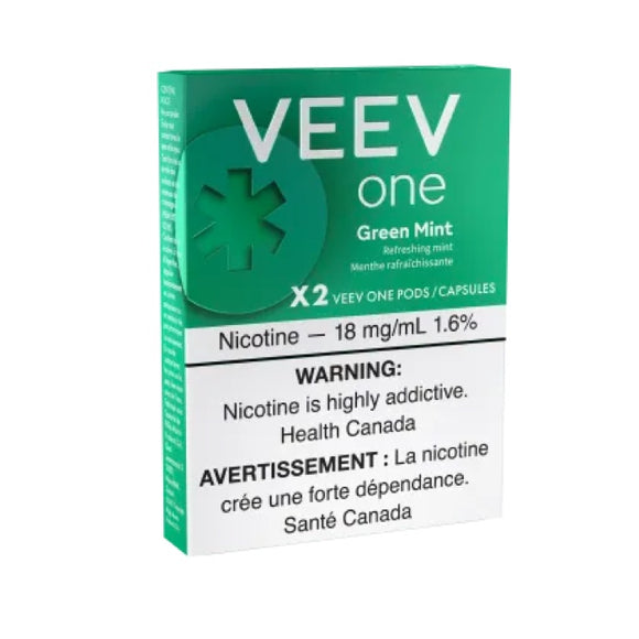 Green Mint (Refreshing Peppermint) by Veev One - Closed Pod System