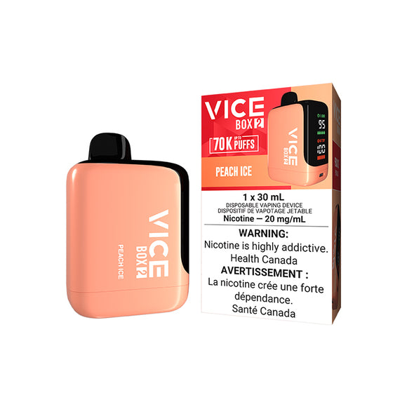 Peach (Ice) by Vice Box 2 70K Puff 30mL - Disposable Vape
