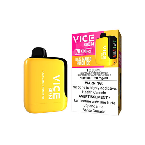 Razz Mango Punch (Ice) by Vice Box 2 70K Puff 30mL - Disposable Vape