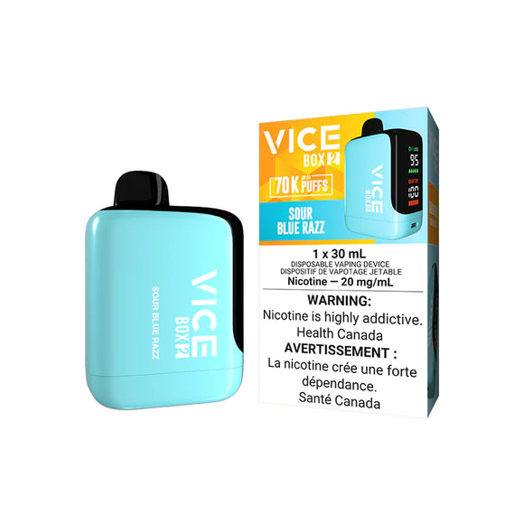 Sour Blue Razz by Vice Box 2 70K Puff 30mL - Disposable Vape [ON]
