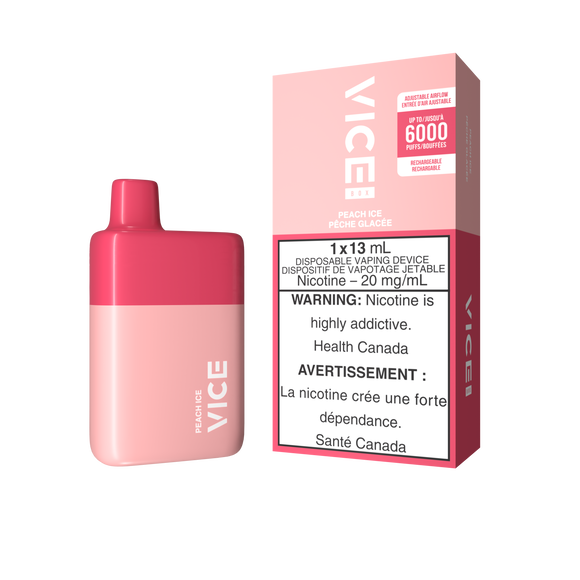 Peach Ice by Vice Box 6K Puff 13mL - Disposable Vape [ON]