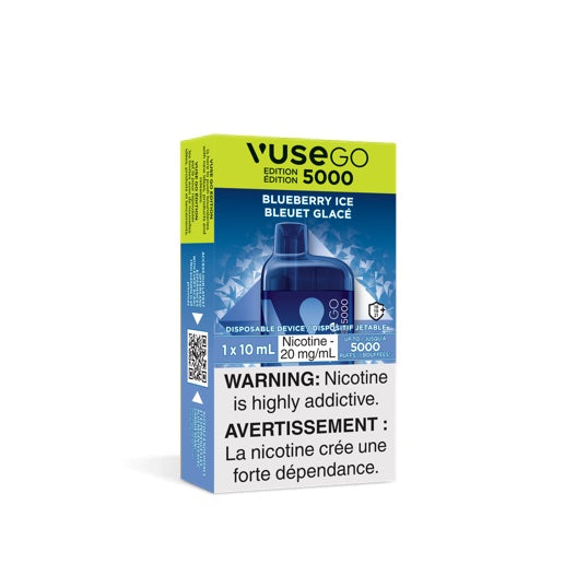 Blueberry Ice de Vuse Go Edition 5000 (10 ml, 5000 bouffées) - Vape jetable