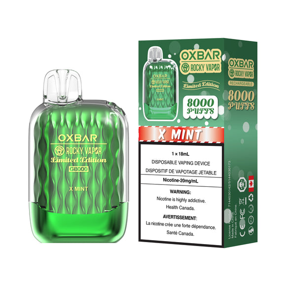X-Mint Limited Ed. by OXBAR x Rocky Vapor G8000 (8000 Puff) 18mL - Disposable Vape