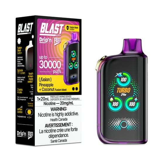 Pineapple + Coconut Fusion by Envi Drip'n Fasta Blast 30K - Disposable Vape [ON]