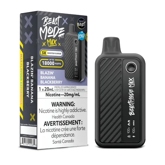 Blazin' Banana Blackberry (Iced) by Flavour Beast Max 18000 Puff 20ml - Disposable Vape [ON]
