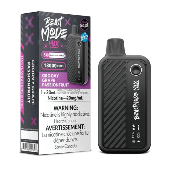 Groovy Grape Passionfruit by Flavour Beast Beast Mode Max 18000 Puff 20ml - Disposable Vape