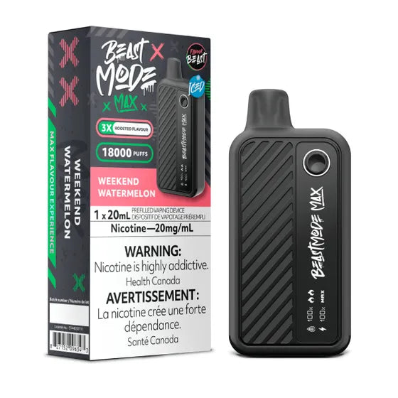 Weekend Watermelon Iced by Flavour Beast Beast Mode Max 18000 Puff 20ml - Disposable Vape