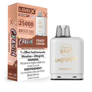 Crazy Cocoa (Craving) by Level X Flavour Beast Unleashed Boost G2 - Closed Pod System (25K Puff) [ON]