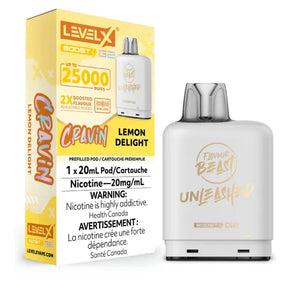 Lemon Delight (Craving) by Level X Flavour Beast Unleashed Boost G2 - Closed Pod System (25K Puff) [ON]