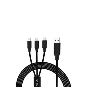 Allo 3in1 USB Charging Cable - Micro-USB, USB-C, Lightning connectors