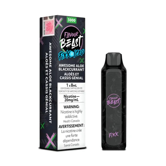 Awesome Aloe Blackcurrant Iced by Flavour Beast Fixx 3000 Puff 8ml - Disposable Vape DC