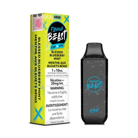 Blessed Blueberry Mint Iced by Flavour Beast Flow 4000 Puff 10ml - Vape Jetable