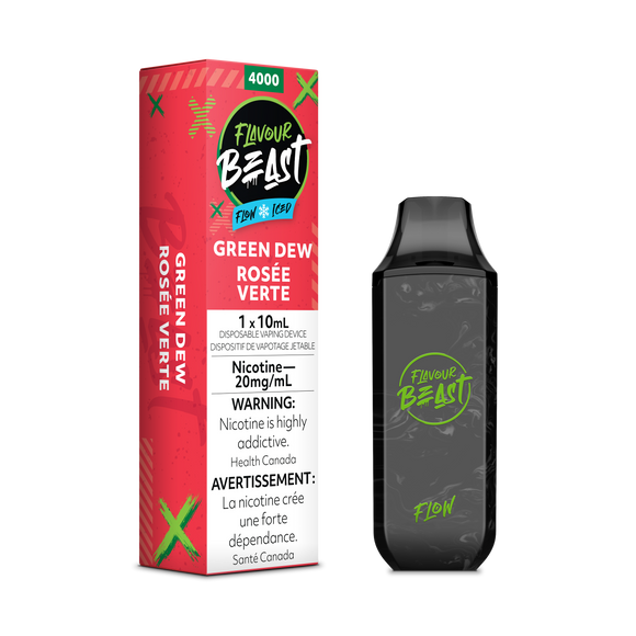 Gnarly Green D Iced (Green Dew) by Flavour Beast Flow 4000 Puff 10ml - Disposable Vape