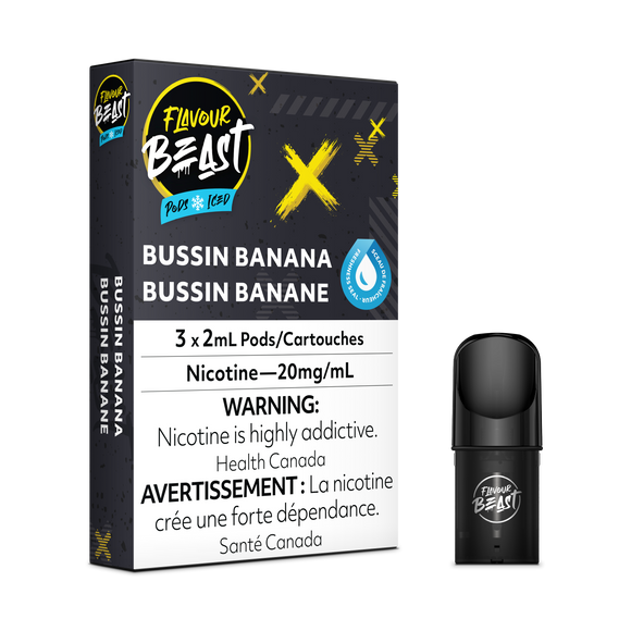 Bussin Banana Iced par Flavour Beast (Vape Pod compatible 'Stlth')
