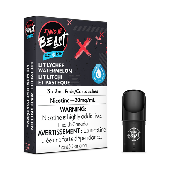 Lit Lychee Watermelon Iced by Flavour Beast ('Stlth' Compatible Vape Pod)