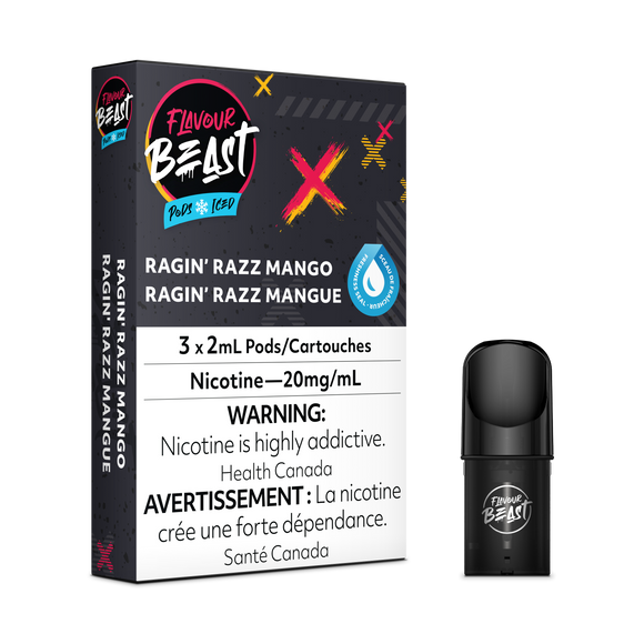 Ragin' Razz Mango Iced par Flavour Beast (Vape Pod compatible 'Stlth')