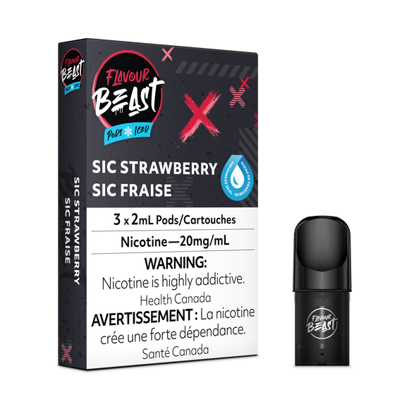 Sic Strawberry Iced by Flavour Beast ('Stlth' Compatible Vape Pod)