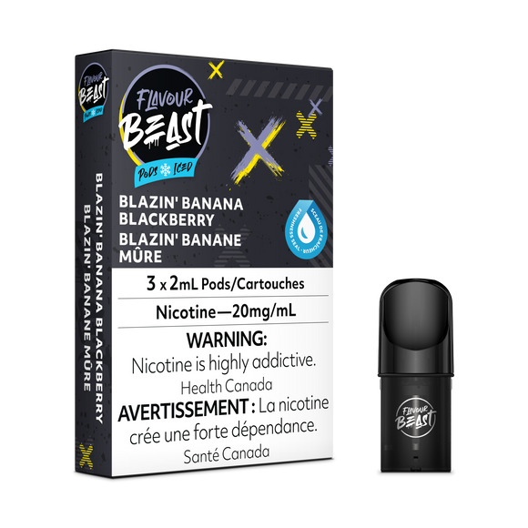 Blazin' Banana Blackberry Iced par Flavour Beast (Vape Pod compatible 'Stlth') DC