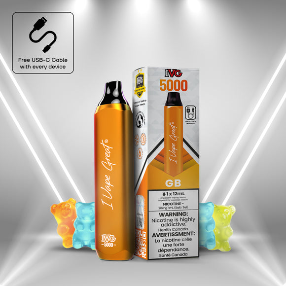 GB by IVG (5000 Puff) 12mL - Disposable Vape