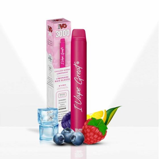 Chilled Berry Lemonade by IVG (3000 Puff) 8mL - Disposable Vape